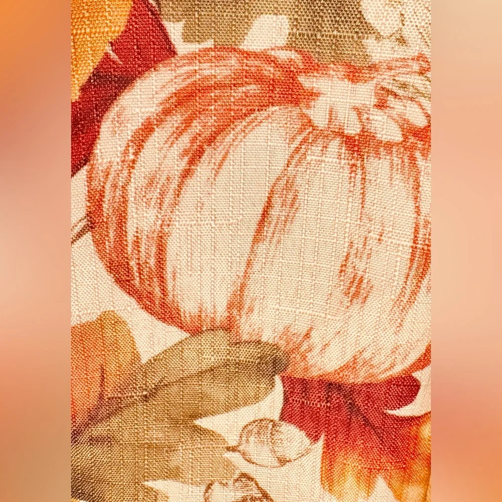 NWOT Set of 8 cloth napkins linen look autumn fall harvest pumpkins sunflowers